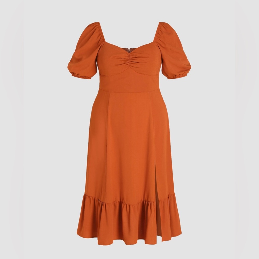 Burnt orange dress size 22-24 - Picture 2 of 5